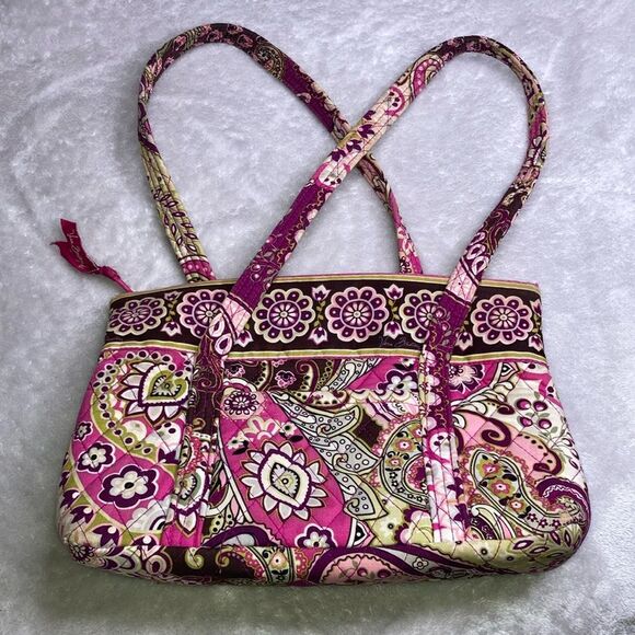 VERA BRADLEY Retro Quilted Pink/ Purple Paisley Bag - Picture 1 of 13